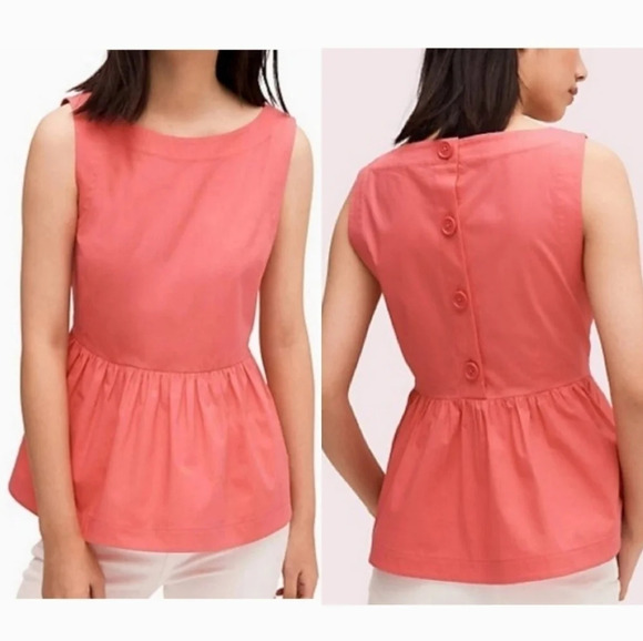 kate spade Tops - Kate Spade Shore Thing Button Back Peplum Top